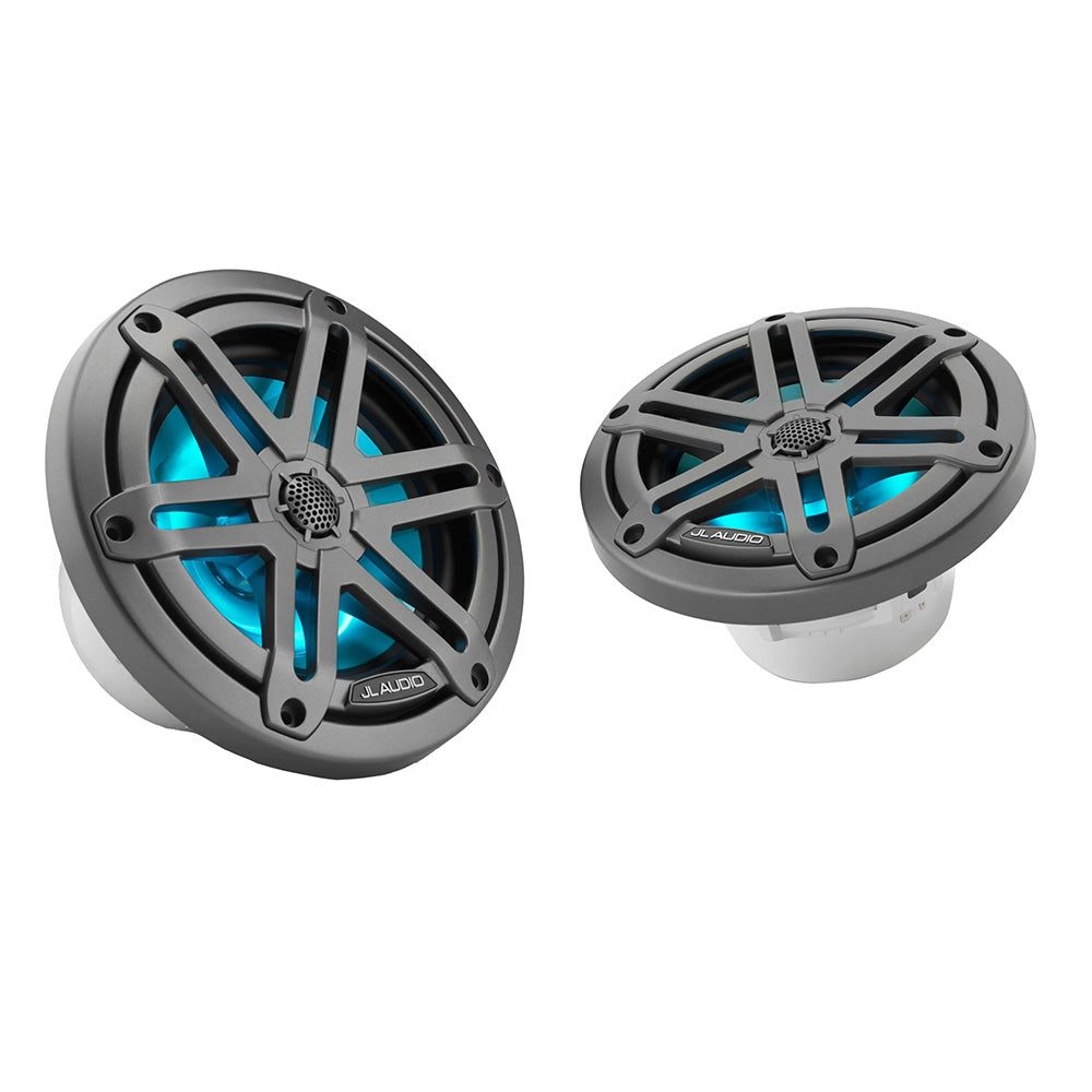 JL Audio M3 Series 6.5" Marine Coaxial Speakers w/Grey Metallic Sport Grilles w/RGB LED Lighting - M3-650X-S-Gm-i [010-03062-00]