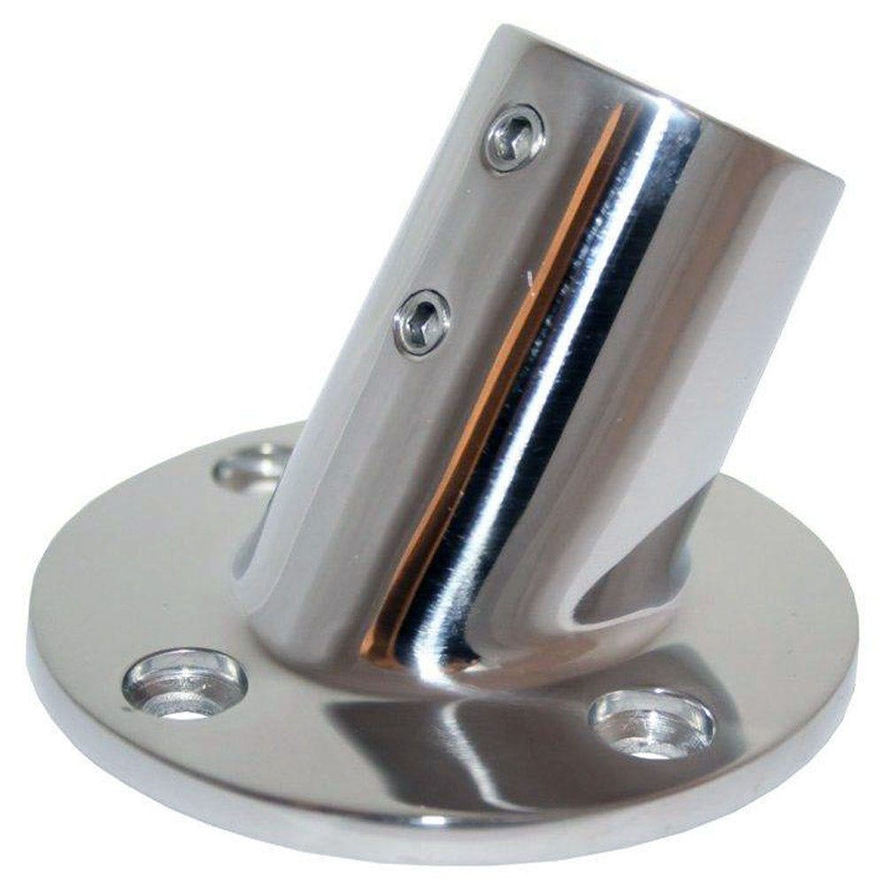 Whitecap 1" O.D. 60 Degree Round Base SS Rail Fitting [6140C]