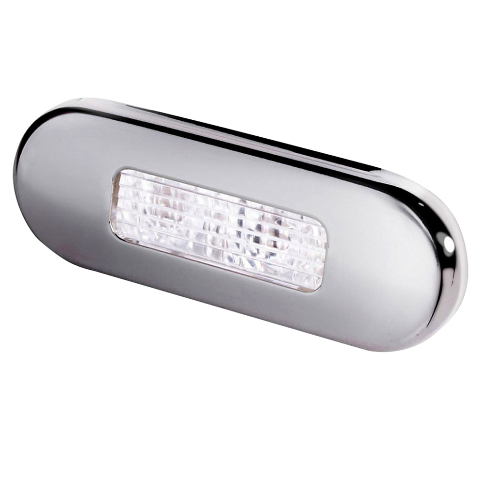 Hella Marine Surface Mount Oblong LED Courtesy Lamp - White LED - Stainless Steel Bezel [980869301]